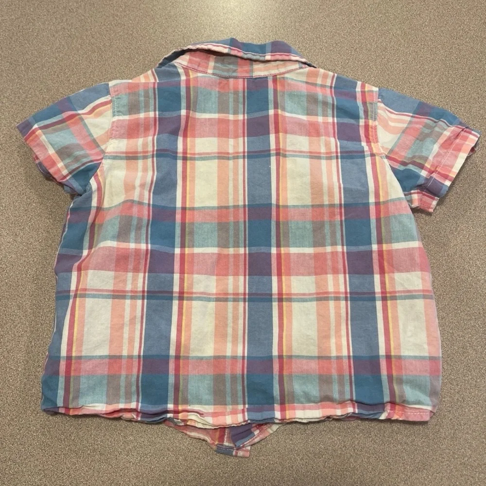 Old Navy Kids Plaid Shirt - Blue and Pink 18-24 months